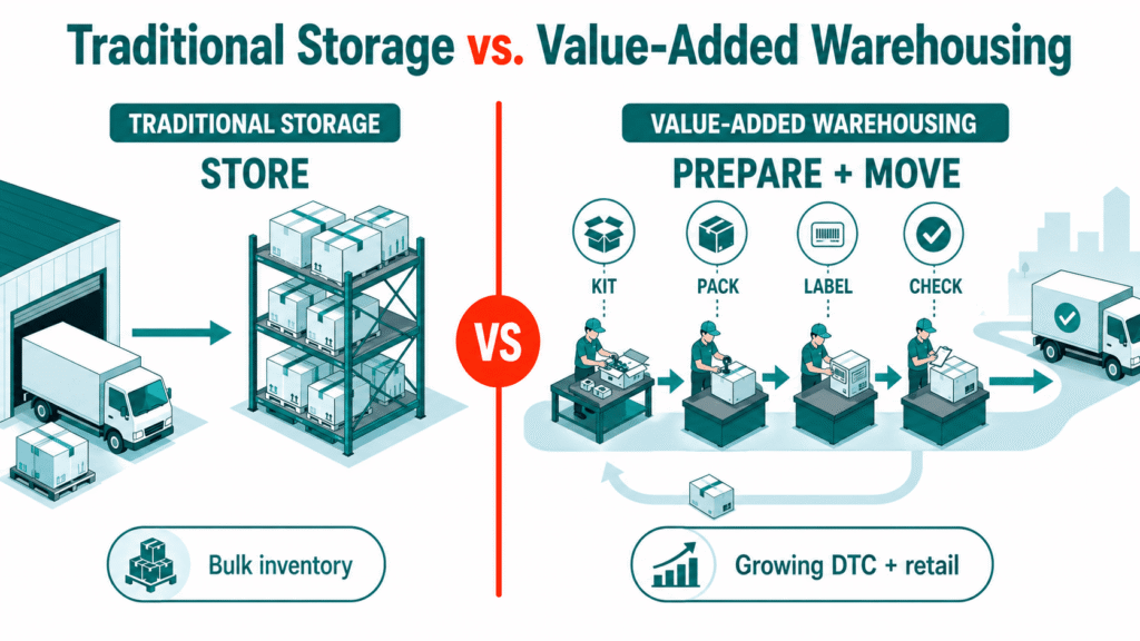Traditional vs Value Added Warehousing