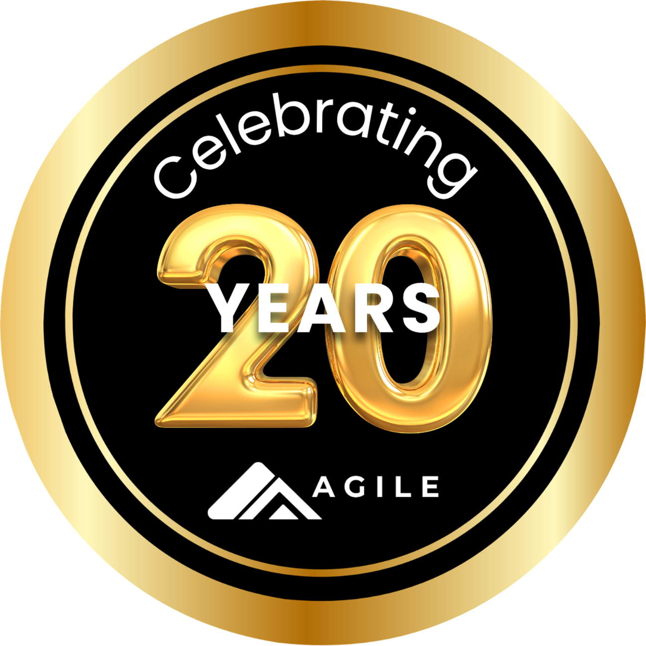 Celebrating 20 Years Badge - Agile SCS